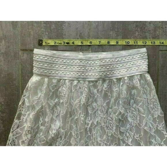 White Lace Maxi Long Skirt NEW Beach Wedding Bride Bachelorette Boho Summer M - Picture 4 of 6